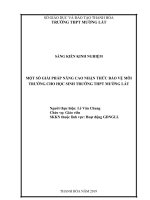 SKKN một số giải pháp nâng cao nhận thức bảo vệ môi trường cho học sinh trường THPT mường lát 