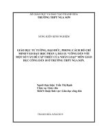 SKKN công dân với một số vấn đề cấp thiết của nhân loại  môn giáo dục công dân 10 ở trường THPT nga sơn 