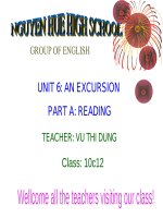 Bài giảng Tiếng Anh 10 - Unit 6: An excursion (Reading)