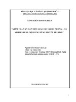 SKKN kiểm tra vấn đáp môn giáo dục quốc phòng an ninh khối 10, nọi dung băng bó vết thương 