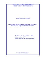 SKKN giáo viên chủ nhiệm với công tác giáo dục học sinh cá biệt trong nhà trường 