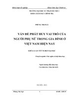 Vấn đề phát huy vai trò của người phụ nữ trong gia đình ở Việt Nam hiện nay