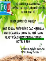 Khóa luận tốt nghiệp: Một số giải pháp nâng cao hiệu quả kinh doanh ăn uống tại nhà hàng FEAST CỦA SHERATON Nha Trang Hotel and Spa
