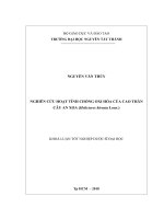 Khóa luận tốt nghiệp: Nghiên cứu hoạt tính chống oxi hóa của cao thân cây An Xoa (Helicteres hirsuta Lour.)
