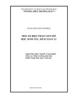 SKKN một số biện pháp giúp đỡ học sinh yếu kém toán 12 