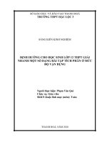 SKKN định hướng cho học sinh lớp 12 THPT giải nhanh một số dạng bài tập tích phân ở mức độ vận dụng 