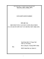 SKKN BIỆN PHÁP NÂNG CAO CHẤT LƯỢNG HOẠT ĐỘNG của tổ CHUYÊN môn NGỮ văn TRƯỜNG THPT THIỆU hóa 
