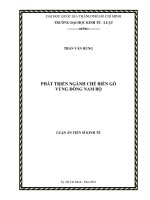 PHÁT TRIỂN NGÀNH CHẾ BIẾN GỖ VÙNG ĐÔNG NAM BỘ