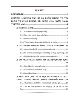 Khóa luận tốt nghiệp: Giải pháp nâng cao chất lượng tín dụng tại Ngân hàng Nông nghiệp và Phát triển Nông thôn Hà Nội