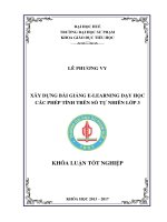 Khóa luận tốt nghiệp: Xây dựng bài giảng e–learning dạy học các phép tính trên số tự nhiên ở lớp 3