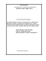 SKKN dạy học theo dự án  bài 19  ảnh hưởng của thuốc hoá học bảo vệ thực vật đến quần thể sinh vật và môi trường công nghệ nông nghiệp 10 