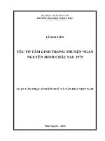 Yếu Tố Tâm Linh Trong Truyện Ngắn Nguyễn Minh Châu Sau 1975