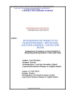 Integration of subjects to teach english 8   recycling (getting started + listen and read) 