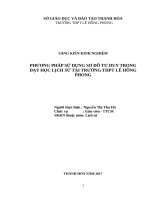 Phương pháp sử dụng sơ đồ tư duy trong dạy học lịch ử tại trường THPT lê hồng phong 