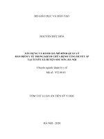 Xây dựng và đánh giá mô hình quản lý bảo hiểm y tế trong khám chữa bệnh tăng huyết áp tại tuyến xã huyện sóc sơn, hà nội tt 