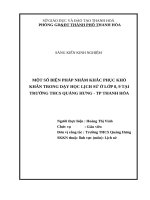 SKKN một số biện pháp nhằm khắc phục khó khăn trong dạy học lịch sử ở lớp 8, 9 tại trường THCS quảng hưng   TP thanh hóa 