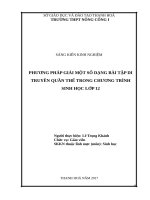 Phương pháp giải một số dạng bài tập di truyền quần thể trong chương trình sinh học lớp 12 