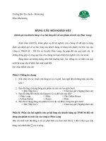 Bảng câu hỏi đánh giá của khách hàng về sự hài lòng đối với sản phẩm trà trái cây phúc long