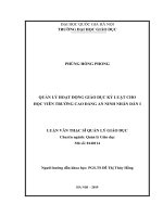 Quản lý hoạt động giáo dục kỷ luật cho học viên trường cao đẳng an ninh nhân dân 1 