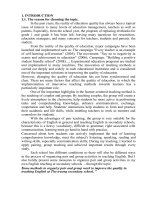 SKKN một số biện pháp tổ chức hoạt động cặp, nhóm nhằm nâng cao chất lượng dạy học môn tiếng anh theo chương trình hệ 10 năm ở trường THCS thọ trường 