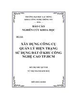 Xây dựng công cụ quản lý hiện trạng sử dụng đất ở Khu công nghệ cao TP.HCM