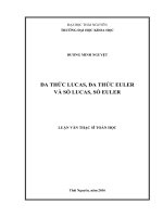 Đa Thức Lucas, Đa Thức Euler Và Số Lucas, Số Euler