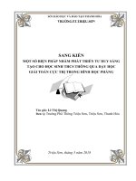 SKKN một số biện pháp nhằm phát triển tư duy sáng tạo cho học sinh THCS thông qua dạy học giải toán cực trị trong hình học phẳng 