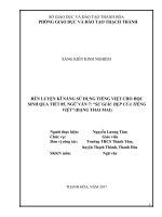 SKKN một số giải pháp góp phần giáo dục học sinh giữ gìn sự trong sáng của tiếng việt qua dạy học tiết 85 sự giầu đẹp của tiếng việt ( ngữ văn 7) 