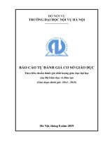 BÁO CÁO TỰ ĐÁNH GIÁ CƠ SỞ GIÁO DỤC Theo tiêu chuẩn đánh giá chất lượng giáo dục đại học của Bộ Giáo dục và Đào tạo