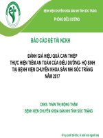 ĐÁNH GIÁ HIỆU QUẢ CAN THIỆP THỰC HIỆN TIÊM AN TOÀN CỦA ĐIỀU DƯỠNG- HỘ SINH TẠI BỆNH VIỆN CHUYÊN KHOA SẢN NHI
