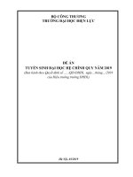 ĐỀ ÁN TUYỂN SINH ĐẠI HỌC HỆ CHÍNH QUY NĂM 2019