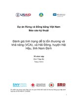 Báo cáo kỹ thuật Đánh giá tình trạng dễ bị tổn thương và khả năng (VCA), xã Hải Đông, huyện Hải Hậu, tỉnh Nam Định