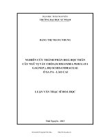 Luận văn thạc sĩ hóa học: Nghiên cứu thành phần hóa học thân cây ngũ vị vảy chôi (schisandra perulata) họ schisandraceae ở lào cai
