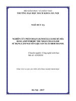 Luận án tiến sĩ công nghệ sinh học: Nghiên cứu phân đoạn lignocellulose bã mía bằng axit formic thu nhận cellulose sử dụng làm nguyên liệu sản xuất bioethanol