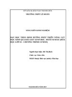 Dạy học theo định hướng phát triễn năng lực học sinh qua bài axit sunfuric muối sunfat(hoá học 10 cơ bản) 