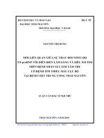 (Luận văn thạc sĩ) Mối liên quan giữa sự thay đổi nồng độ NT pro-BNP với diễn biến lâm sàng và siêu âm tim trên bệnh nhân suy tim tâm thu có bệnh tim thiếu máu cục bộ tại Bệnh viện Trung ương TN