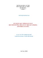 Luận văn tốt nghiệp: Xây dựng quy trình sản xuất bột dinh dưỡng trẻ em từ thịt quả lêkima (Pouteria lucuma)