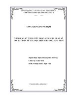 Nâng cao kĩ năng viết đoạn văn nghị luận xã hộibắt dẫn từ câu đọc hiểu cho học sinh THPT 