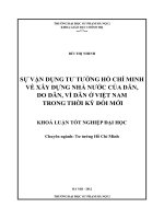 Luận văn sư phạm Sự vận dụng tư tưởng Hồ Chí Minh về xây dựng nhà nước của dân , do dân , vì dân ở Việt Nam trong thời kì đổi mới
