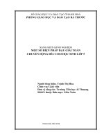 SKKN một số biện pháp dạy toán chuyển động đều cho học sinh lớp 5 trường TH ái thượng  bá thước 