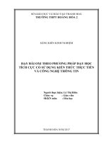 Dạy bài oxi theo phương pháp dạy học tích cực có sử dụng kiến thức thực tiễn và công nghệ thông tin 