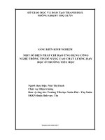 SKKN một số biện pháp chỉ đạo ứng dụng công nghệ thông tin để nâng cao chất lương dạy học ở trường tiểu học 