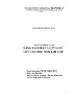 SKKN một số biện pháp nâng cao chất lượng chữ viết cho học sinh lớp một 