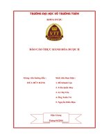 Báo cáo thực hành hóa dược II Trường đại học Võ trường Toản