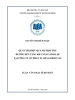 Quản trị hiệu quả nợ phải thu hướng đến tăng khả năng sinh lợi tại công ty cổ phần xi măng đỉnh cao 