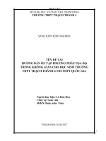 Hướng dẫn ôn tập phương pháp tọa độ trong không gian cho học sinh trường THPT thạch thành 4 thi THPT quốc gia 