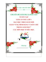 CHUYÊN ĐỀ GIÁO DỤC  ĐÀO TẠO  TUYỂN TẬP  GIÁO ÁN MẪU LỚP 1  DẠY HỌC THEO SÁCH MỚI  SÁCH “VÌ SỰ BÌNH ĐẲNG VÀ DÂN CHỦ TRONG GIÁO DỤC”  CÁC MÔN HỌC Ở TIỂU HỌC.