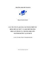 Các yếu tố của quảng cáo ngoài trời tác động đến sự chú ý và ghi nhớ thương hiệusản phẩm của thương hiệu đến người đi đường tại thành phố hồ chí minh 