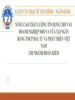 NÂNG CAO CHẤT LƯỢNG tín DỤNG CHO VAY DOANH NGHIỆP NHỎ và vừa tại NGÂN HÀNG TMCP đầu tư và PHÁT TRIỂN VIỆT NAM 