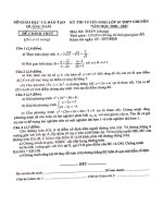 Đề thi tuyển sinh lớp 10 THPT chuyên môn Toán năm học 2020-2021 (Có đáp án)